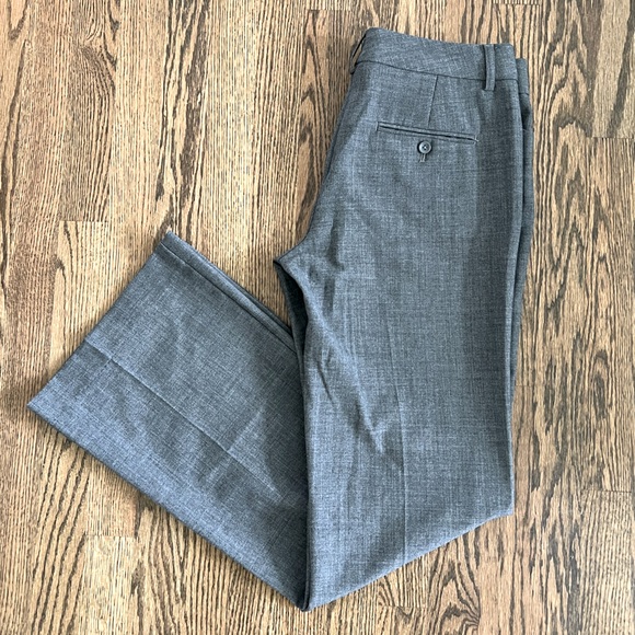 Express Editor Mid Rise Trouser Flare Pants - Heather Grey - Size 6 - Picture 4 of 16